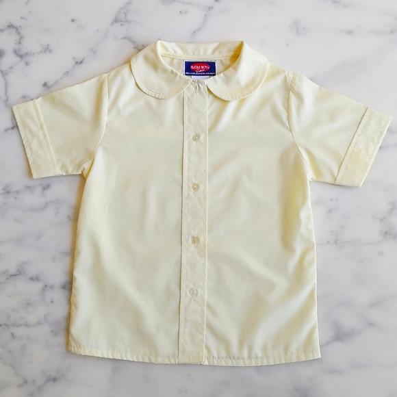 Bugle Boy Gals Cotton Blended School Wear Button Down Short Sleeve Shirt. - Picture 3 of 4